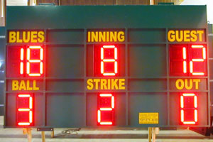 Scoreboard With Team Name And Custom Colored Lettering