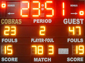 Basketball Scoreboard With 2 Colored LED Displays