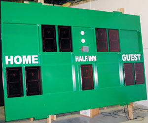 Scoreboard Painted In Standard Green Color